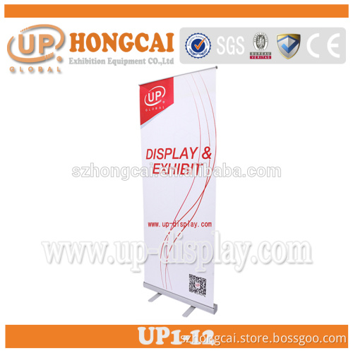 High Quality UP1-12 Easy to Set Up Small Base Telescopic Pole Roller Banner Stands Display
